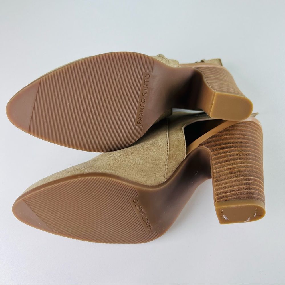 Franco Sarto Booties Boots Ankle Suede Leather Tan 6.5  New - Picture 8 of 8